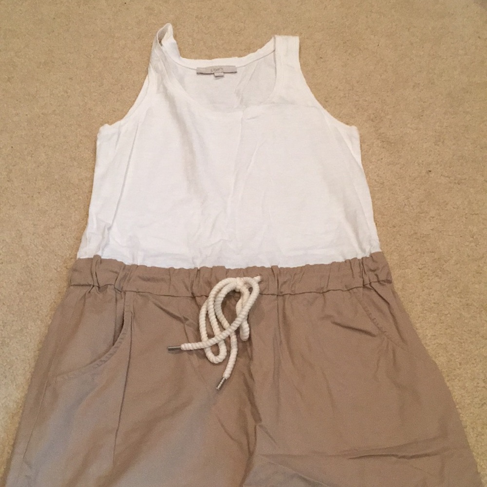 Tan white dress